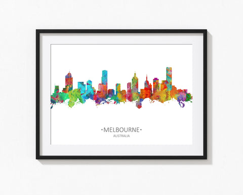 Melbourne Poster | Melbourne Cityscape | Melbourne Skyline | Melbourne Watercolor | Melbourne Wall Art | Melbourne Cityscapes Melbourne City Decor 707