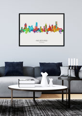 Melbourne Poster | Melbourne Cityscape | Melbourne Skyline | Melbourne Watercolor | Melbourne Wall Art | Melbourne Cityscapes Melbourne City Decor 707