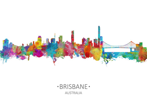 Brisbane Art Print | Brisbane Poster | Brisbane Art | Brisbane Artwork | Brisbane Cityscape | Brisbane Print | Brisbane Skyline Painting 190