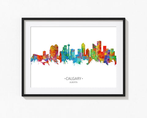 Calgary Watercolor | Calgary Painting | Calgary Cityscapes | Calgary Art Print | Calgary Cityscape | Calgary Art | Calgary Decor | Calgary Skyline 217