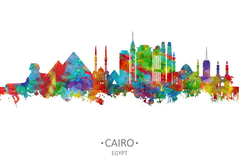 Cityscape Art Print| Cairo Wall Art | Cairo Skyline | Cairo Artwork | Cairo Cityscape | Cairo Poster Print Watercolor Cityscapes 142