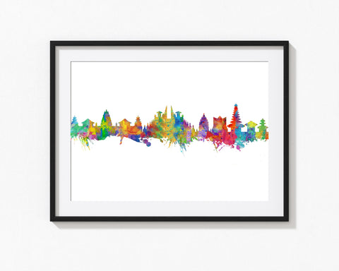 Bali Artwork | Bali Cityscape | Bali Poster | Bali Painting | Bali Wall Art | Bali Art Print | Bali Print | Bali Skyline Indonesia Wall Art 102