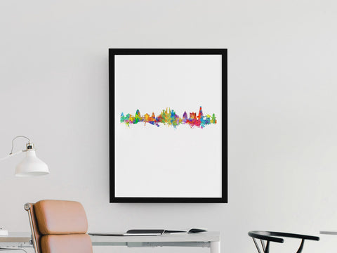 Bali Skyline Art Print | Bali Cityscape | Bali Poster | Bali Painting | Bali Wall Art | Bali Art Print | Bali Print | Bali Skyline Indonesia Wall Art 103