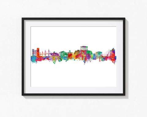 Athens Cityscape Art Painting | Athens Wall Art | Athens Skyline | Athens Poster | Athens Cityscapes | Athens City | Athens Decor | Athens Artwork | City Scape