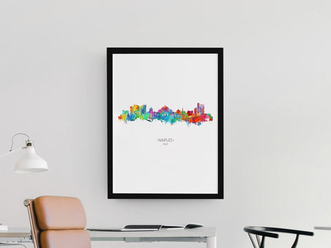 Napoli Cityscape | Naples Painting | Naples Poster | Naples Watercolor | Naples Italy | Naples Print Naples Artwork Naples Wall Art Skyline 790