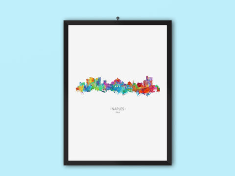 Napoli Cityscape | Naples Painting | Naples Poster | Naples Watercolor | Naples Italy | Naples Print Naples Artwork Naples Wall Art Skyline 790