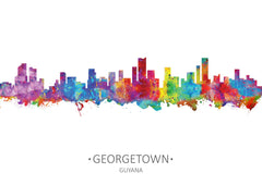 Georgetown, Guyana Poster Print | Guyana Art Print Cityscapes | Guyana Home Wall Art Decor | Guyana City Art | Guyana Skyline | Guyana Watercolor 406