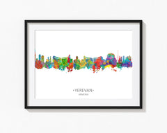 Yerevan, Armenia Wall Art Print | Armenia Poster | Yerevan Cityscapes | Armenia Drawing | Yerevan Decor | Yerevan Skyline | Yerevan Cityscape 1207