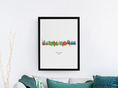 Yerevan, Armenia Wall Art Print | Armenia Poster | Yerevan Cityscapes | Armenia Drawing | Yerevan Decor | Yerevan Skyline | Yerevan Cityscape 1205