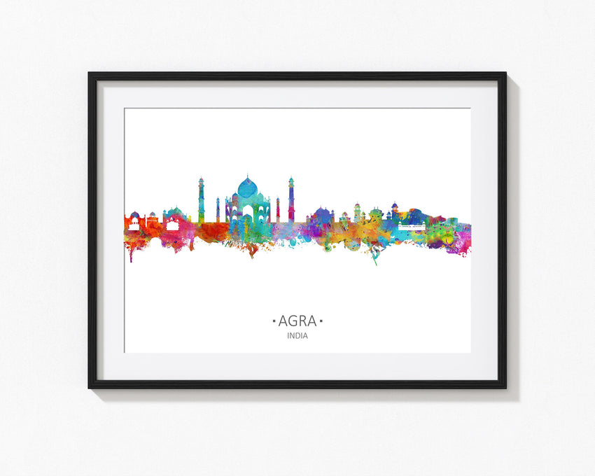 Agra, India Art Print Idea | India City Artwork | India City Art Cityscapes | India City Drawing | Agra Print | Unusual Skyline Wall Art Poster 24