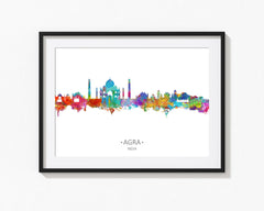 Agra, India Art Print Idea | India City Artwork | India City Art Cityscapes | India City Drawing | Agra Print | Unusual Skyline Wall Art Poster 24