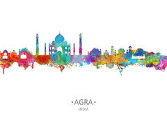 Agra, India Art Print Idea | India City Artwork | India City Art Cityscapes | India City Drawing | Agra Print | Unusual Skyline Wall Art Poster 24