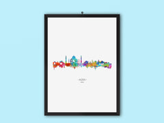 Agra, India Art Print Idea | India City Artwork | India City Art Cityscapes | India City Drawing | Agra Print | Unusual Skyline Wall Art Poster 23