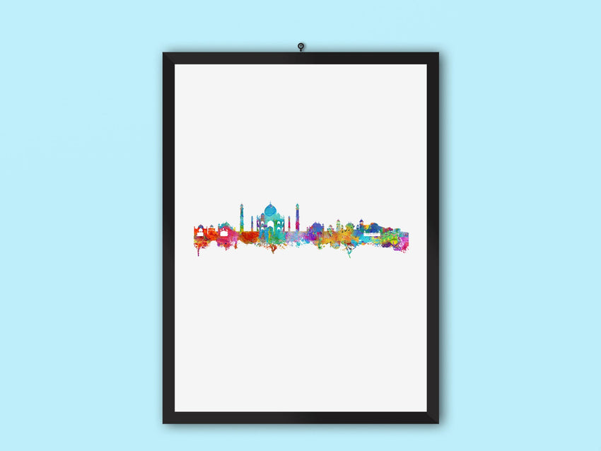 Agra Skyline Art | India City Artwork | India City Print | India City Wall Art Cityscapes | Agra Cityscape Art Poster 22