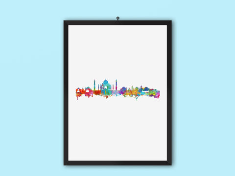 Agra Skyline Art | India City Artwork | India City Print | India City Wall Art Cityscapes | Agra Cityscape Art Poster 22