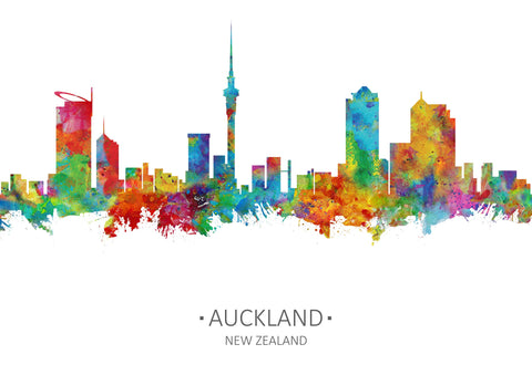 Auckland Cityscape Art Print | Auckland Colorful Art | Auckland Skyline Wall Art Print | New Zealand City Art 87