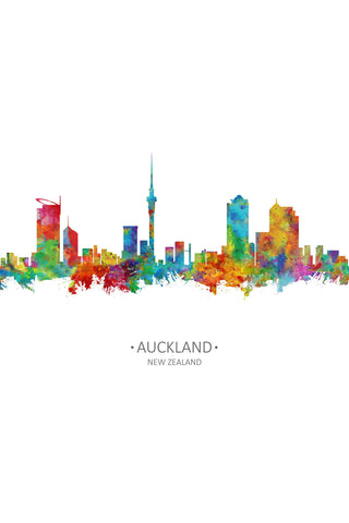 Auckland Skyline Art Print | Auckland Watercolor Art | Wall Art Auckland | Auckland Cityscape | Auckland Painting