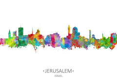 Jerusalem Israel Painting | Israel Poster | Jerusalem City Skyline Art Cityscapes | Jerusalem Cityscape | Jerusalem, Israel Landscape Artwork 531