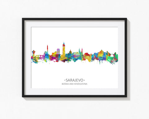 Sarajevo, Bosnia Living Room Art | Sarajevo Home Art Print | Sarajevo Wall Art Decor | Sarajevo City Poster | Sarajevo Cityscapes Sarajevo Skyline 965