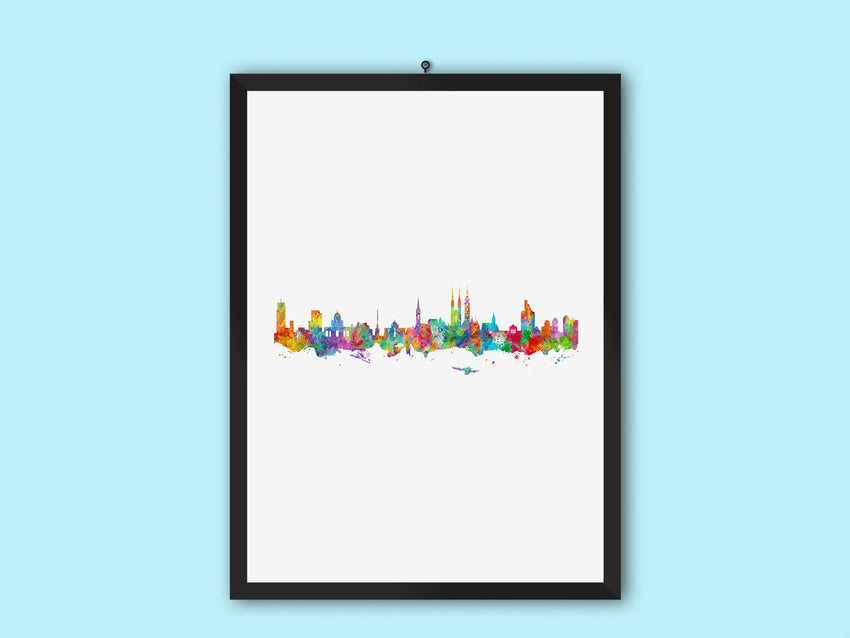 Zagreb, Croatia Poster | Zagreb Cityscapes | Zagreb Art Poster | Zagreb Wall Art Print | Zagreb Wall Decor | Zagreb City | Zagreb Skyline Painting