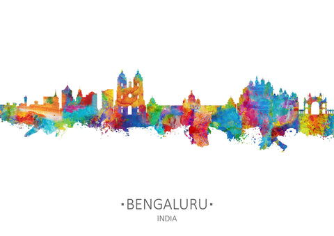 Bengaluru, India Art Print Idea | India City Artwork | India City Art Cityscapes | India City Drawing | Bengaluru Print | Unusual Skyline Poster 130