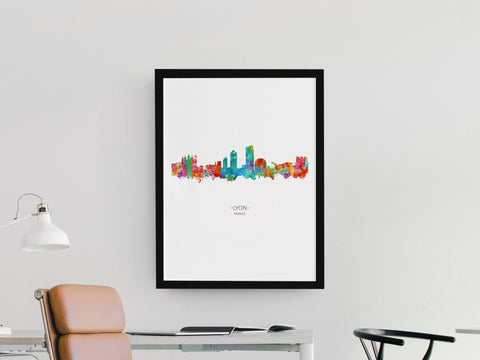 Lyon Cityscape | Lyon Poster | Lyon Art Print | Lyon France Art | Lyon Cityscapes | Lyon Wall Art | Lyon Prints | Lyon Artwork | Lyon Skyline CIty 661