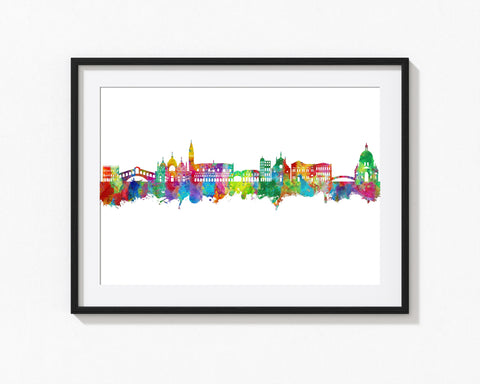 italy_canvas_art, Italy_Cityscape, italy_painting, italy_watercolor, panoramic_wall_art, skyline_painting, venice_italy, venice_italy_art, venice_painting, venice_print, venice_skyline, venice_watercolor, watercolor_skyline |FineLineArtCo