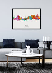 Kyiv Ukraine Colorful Rainbow City Art Print | Kyiv Ukraine Poster Artwork Print | Kyiv Ukraine Top Retro Art Cityscapes Idea 592