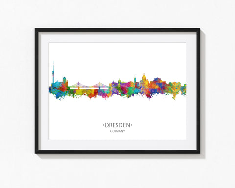 Dresden Cityscape | Dresden Print | Dresden Wall Art Decor | Dresden Artwork | Dresden Skyline | Dresden Poster Art Print | German Inspired 323