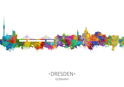 Dresden Cityscape | Dresden Print | Dresden Wall Art Decor | Dresden Artwork | Dresden Skyline | Dresden Poster Art Print | German Inspired 323