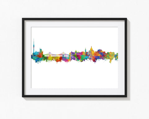 Dresden Cityscape | Dresden Print | Dresden Wall Art Decor | Dresden Artwork | Dresden Skyline | Dresden Poster Art Print | German Inspired 326