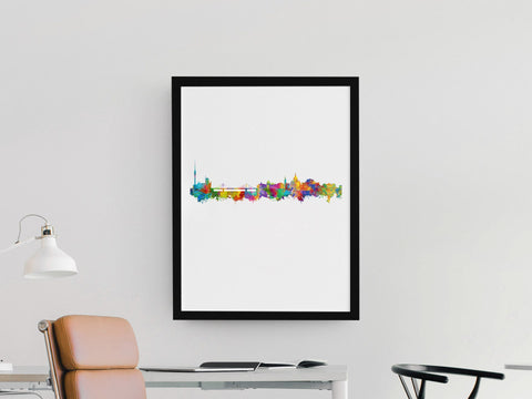 Dresden Cityscape | Dresden Print | Dresden Wall Art Decor | Dresden Artwork | Dresden Skyline | Dresden Poster Art Print | German Inspired 324