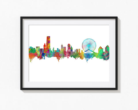 Tianjin, China Home Wall Artwork | China City Art | China City Art Cityscapes Idea | China Cityscape Art | China Rainbow Art Print | Chinese City 1098