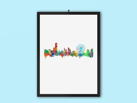 Tianjin, China Home Wall Artwork | China City Art | China City Art Cityscapes Idea | China Cityscape Art | China Rainbow Art Print | Chinese City 1095