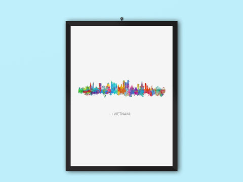 Vietnam Inspired | Vietnam Cityscape | Vietnam Cityscape Art Print | Vietnam Artwork | Vietnam Skyline Vietnam Poster Vietnam Souvenir Colorful Vietnam 1160