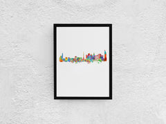 Montevideo, Uruguay Poster | Montevideo Art Print | Montevideo Wall Art | Uruguay Cityscapes Print | Montevideo Decor | Montevideo Skyline 737