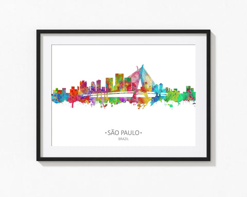 Brazil Rainbow Print | Best Brazil Art | Brazil Colorful Art Cityscape Art Print | Brazil City Artwork Print | Brazil Inspired Rainbow Cityscapes Print Ideas