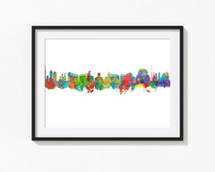 Yerevan, Armenia Wall Art Print | Armenia Poster | Yerevan Cityscapes | Armenia Drawing | Yerevan Decor | Yerevan Skyline | Yerevan Cityscape 1204