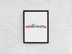 Agra Skyline Art | India City Artwork | India City Print | India City Wall Art Cityscapes | Agra Cityscape Art Poster 22