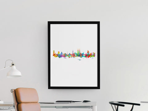 Zagreb, Croatia Poster | Zagreb Cityscapes | Zagreb Art Poster | Zagreb Wall Art Print | Zagreb Wall Decor | Zagreb City | Zagreb Skyline Painting