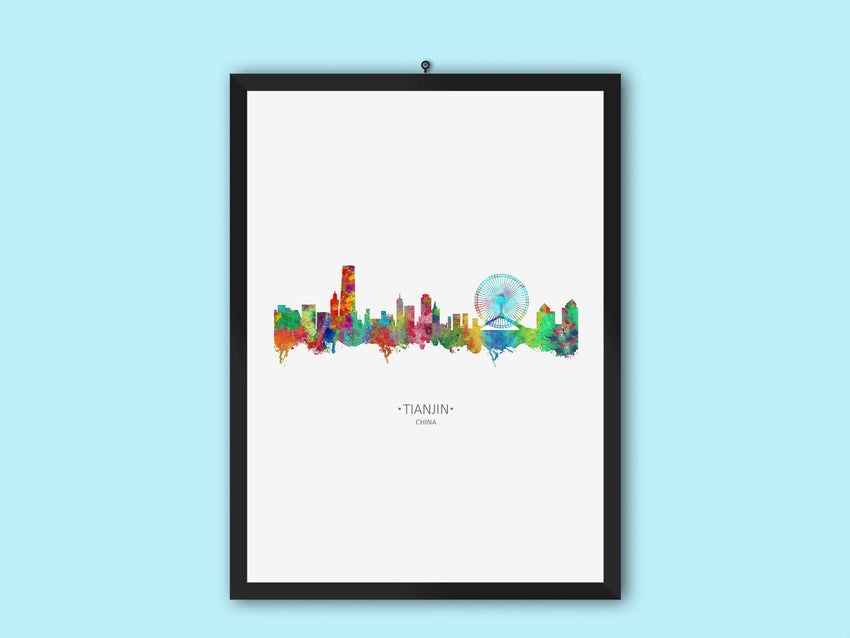 Tianjin, China Home Wall Artwork | China City Art | China City Art Cityscapes Idea | China Cityscape Art | China Rainbow Art Print | Chinese City 1096