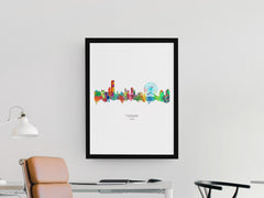 Tianjin, China Home Wall Artwork | China City Art | China City Art Cityscapes Idea | China Cityscape Art | China Rainbow Art Print | Chinese City 1096