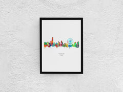 Tianjin, China Home Wall Artwork | China City Art | China City Art Cityscapes Idea | China Cityscape Art | China Rainbow Art Print | Chinese City 1096