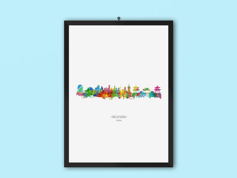 Wuhan, China Home Wall Artwork | China City Art | China City Art Cityscapes Idea | China Cityscape Art | China Rainbow Art Print  Chinese City 1190