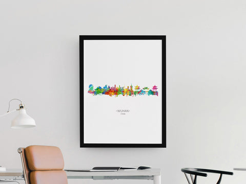 Wuhan, China Home Wall Artwork | China City Art | China City Art Cityscapes Idea | China Cityscape Art | China Rainbow Art Print  Chinese City 1190