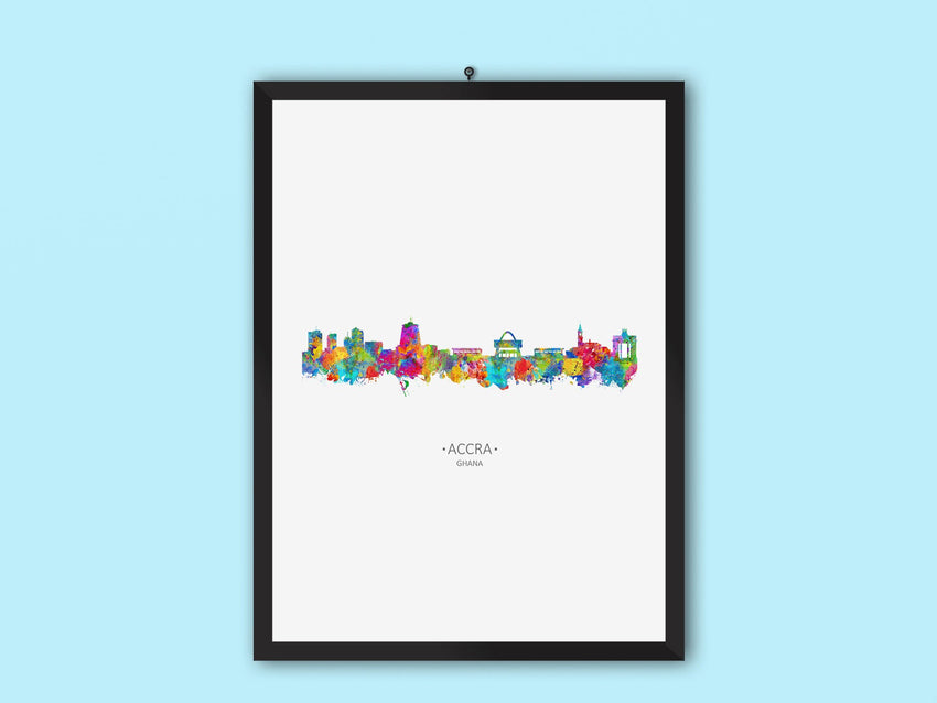 Accra, Ghana Skyline Wall Art Print | Accra City Art | Ghana Home Art Print | Accra Art & Decor | Colorful Ghana Art 15