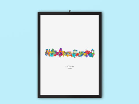 Accra, Ghana Skyline Wall Art Print | Accra City Art | Ghana Home Art Print | Accra Art & Decor | Colorful Ghana Art 15